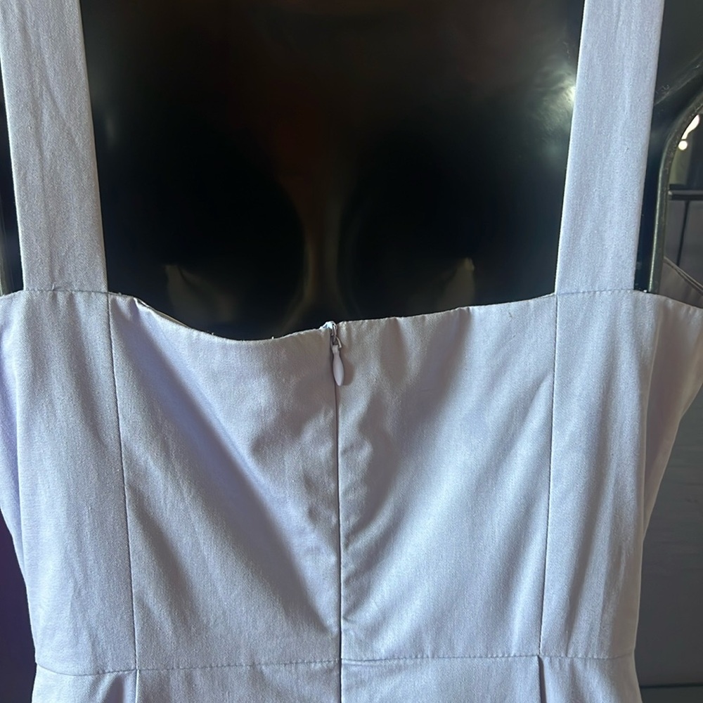 Periwinkle Cotton Midi Sundress with Flared Skirt - Picture 6 of 8